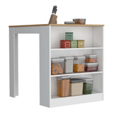 Isla de Cocina Tanna Blanca 3 entrepaños 79x91.3 cm - Barras y Muebles Auxiliares | Bylmo