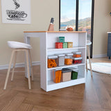Isla de Cocina Tanna Blanca 3 entrepaños 79x91.3 cm - Barras y Muebles Auxiliares | Bylmo