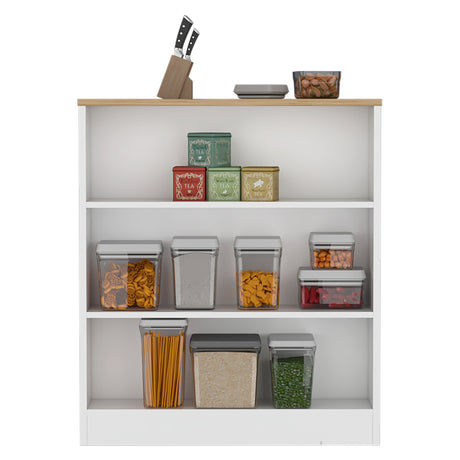 Isla de Cocina Tanna Blanca 3 entrepaños 79x91.3 cm - Barras y Muebles Auxiliares | Bylmo