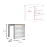 Isla de Cocina Tanna Blanca 3 entrepaños 79x91.3 cm - Barras y Muebles Auxiliares | Bylmo