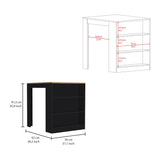 Isla de Cocina Tanna 79x91.3cm Wengue con Tres Entrepaños - Barras y Muebles Auxiliares | Bylmo