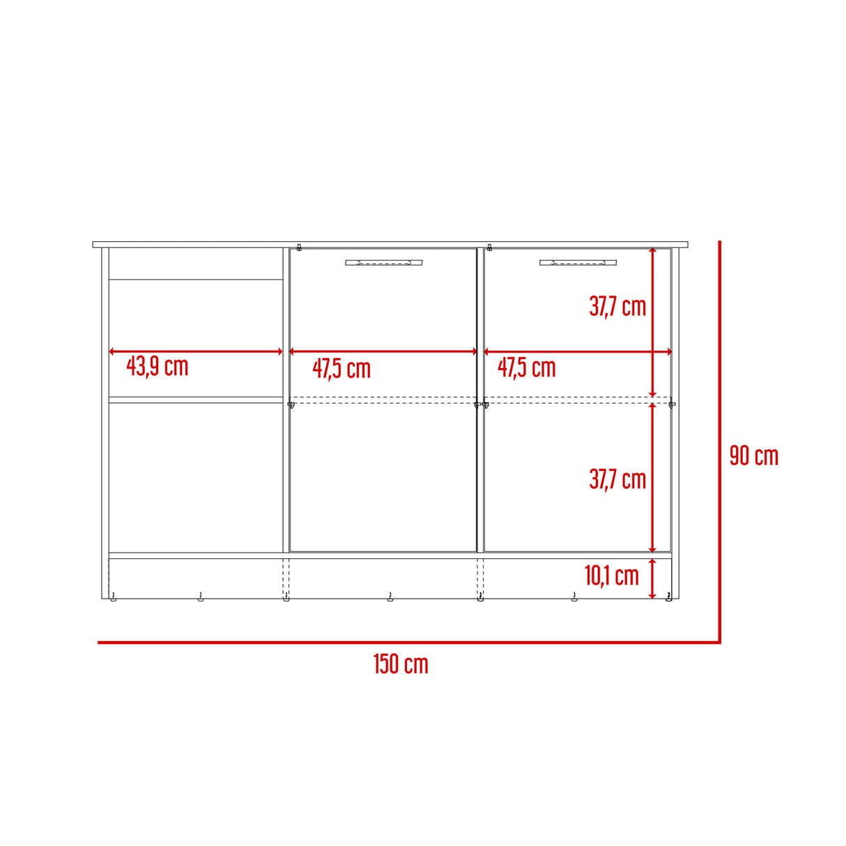 Isla de Cocina Juniper 150x90cm Onix Moderna con Entrepaños - Barras y Muebles Auxiliares | Bylmo