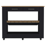 Isla de Cocina Cala 116.8x92.7cm Wengue con Entrepaño y Rodachinas - Barras y Muebles Auxiliares | Bylmo