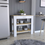 Isla de Cocina Cala Macadamia 101.7x93.4cm con Entrepaños - BARRAS Y MUEBLES AUXILIARES | Bylmo
