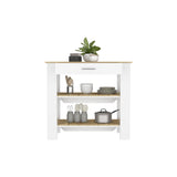 Isla de Cocina Cala Macadamia 101.7x93.4cm con Entrepaños - BARRAS Y MUEBLES AUXILIARES | Bylmo