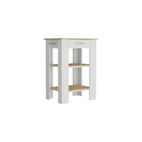 Isla de Cocina Cala 65x93.4cm Blanco con Entrepaños - Barras y Muebles Auxiliares | Bylmo