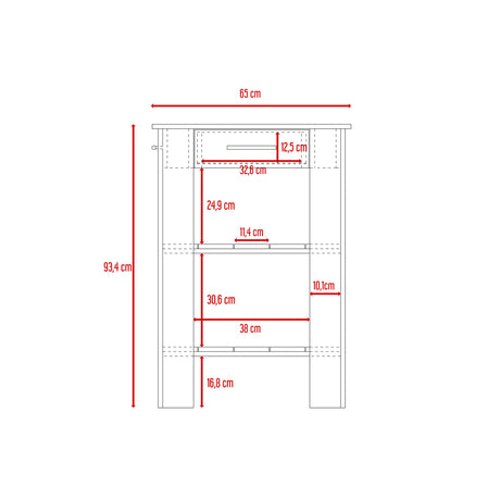 Isla de Cocina Cala 65x93.4 Wengue con Un Cajón - Barras y Muebles Auxiliares | Bylmo