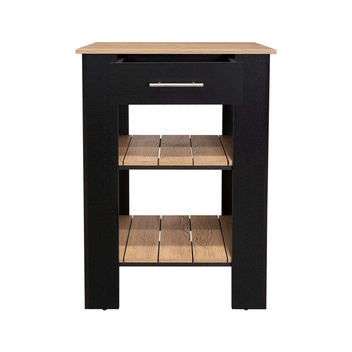 Isla de Cocina Cala 65x93.4 Wengue con Un Cajón - Barras y Muebles Auxiliares | Bylmo