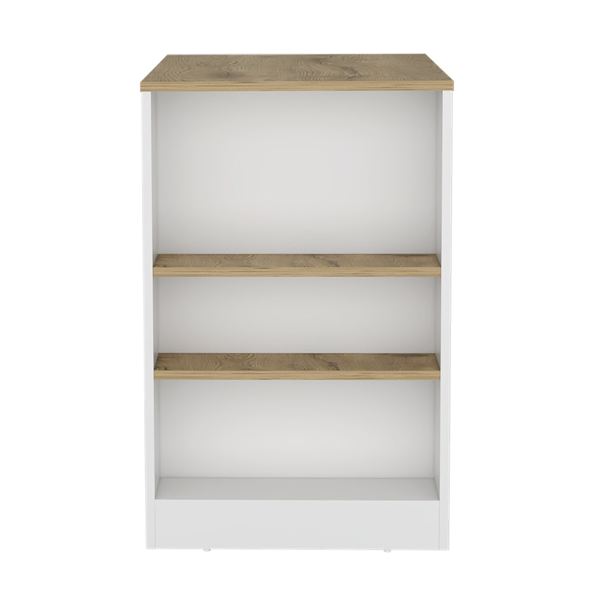 Isla de Cocina Portree Blanco 92x91.3cm con Dos Entrepaños - Barras y Muebles Auxiliares | Bylmo
