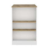 Isla de Cocina Portree Blanco 92x91.3cm con Dos Entrepaños - Barras y Muebles Auxiliares | Bylmo