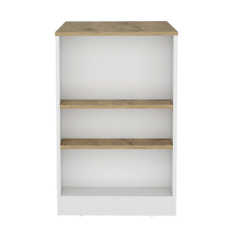 Isla de Cocina Portree Blanco 92x91.3cm con Dos Entrepaños - Barras y Muebles Auxiliares | Bylmo