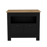 Isla de Cocina Arlet Wengue 103x89.9cm con Amplio Almacenamiento - Barras y Muebles Auxiliares | Bylmo