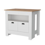 Isla de Cocina Arlet Blanco 103x89.9cm con Amplio Almacenamiento - Barras y Muebles Auxiliares | Bylmo