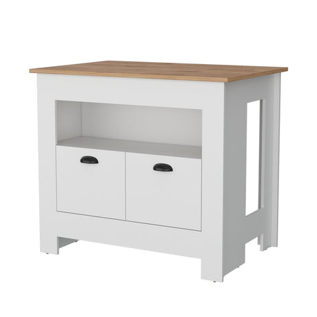Isla de Cocina Arlet Blanco 103x89.9cm con Amplio Almacenamiento - Barras y Muebles Auxiliares | Bylmo
