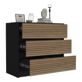 Cajonera Austin Wengue y Miel 85x80cm Con Tres Cajones - Cajoneras y Comodas | Bylmo