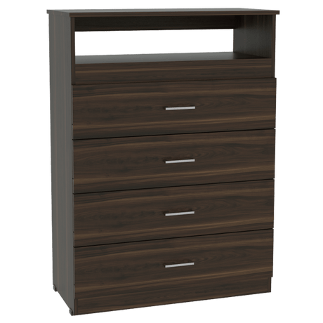 Cómoda Zevenei Habano 80x109.8cm con Cuatro Cajones para TV Hasta 40 Pulgadas - Cajoneras y Comodas | Bylmo