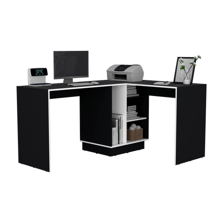 Escritorio en L Rookie Wengue 151.5x76.5cm con Organizador de Libros - Escritorios | Bylmo