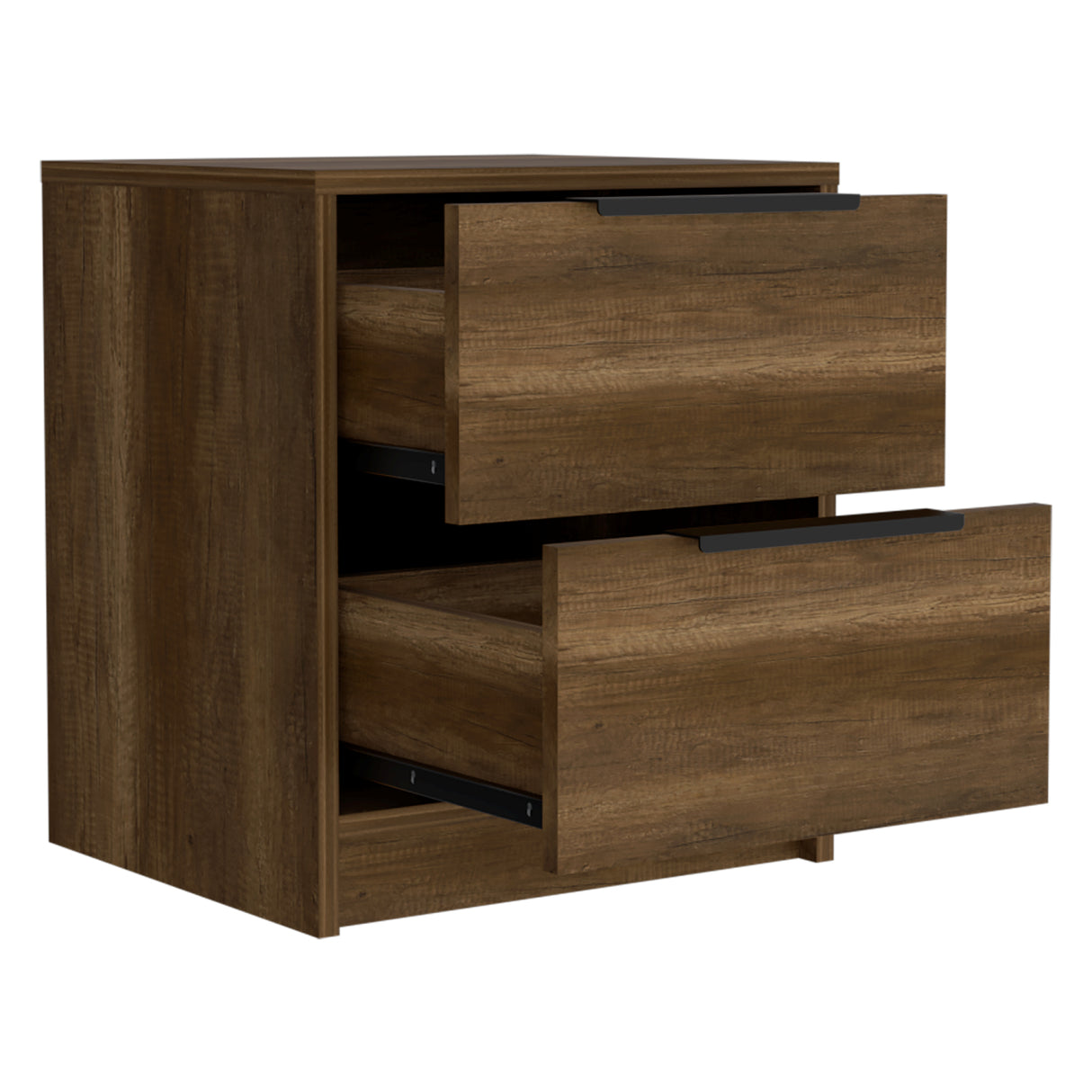 Mesa de Noche Kaia Caramelo 41x48cm con Dos Cajones - Mesas de Noche | Bylmo