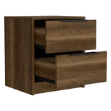 Mesa de Noche Kaia Caramelo 41x48cm con Dos Cajones - Mesas de Noche | Bylmo
