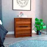 Mesa de Noche Kaia Caramelo 41x48cm con Dos Cajones - Mesas de Noche | Bylmo