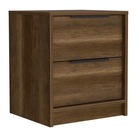 Mesa de Noche Kaia Caramelo 41x48cm con Dos Cajones - Mesas de Noche | Bylmo