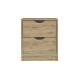 Mesa de Noche Basilea Macadamia 41x48cm con Dos Cajones - Mesas de Noche | Bylmo