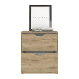 Mesa de Noche Basilea Macadamia 41x48cm con Dos Cajones - Mesas de Noche | Bylmo