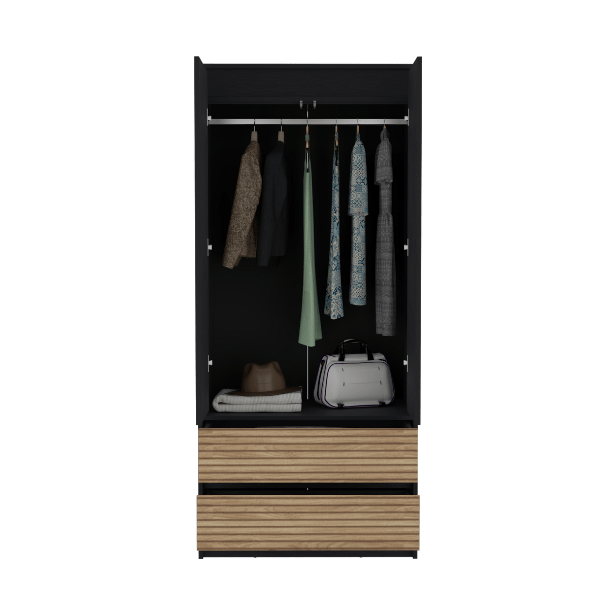 Closet Austin Wengue 80x180cm con Dos Cajones - Closets | Bylmo