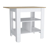 Isla de Cocina Macondo 103x90cm Blanco con Entrepaños - Barras y Muebles Auxiliares | Bylmo