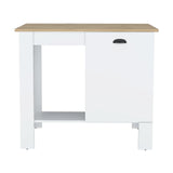 Isla de Cocina Atenea Blanco 103x90cm con Compartimiento y Entrepaños - Barras y Muebles Auxiliares | Bylmo