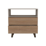 Cajonera Funes Taupe 80x80cm con Dos Cajones - Cajoneras y Comodas | Bylmo