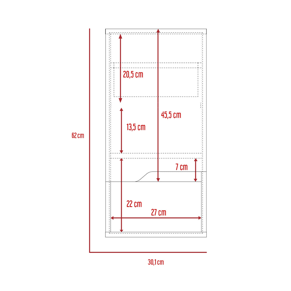 Gabinete de Baño Laurent Plomo 30x62cm Flotante con Una puerta y Entrepaños. - Gabinetes de Baño | Bylmo
