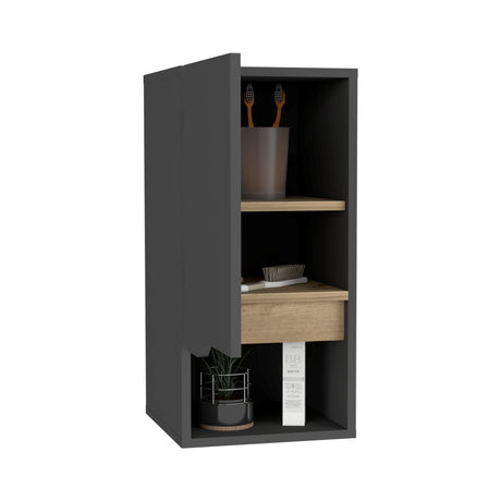 Gabinete de Baño Laurent Plomo 30x62cm Flotante con Una puerta y Entrepaños. - Gabinetes de Baño | Bylmo