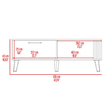 Mesa de Centro Vance Capri 120x43cm con Compartimiento - Mesas de Centro | Bylmo