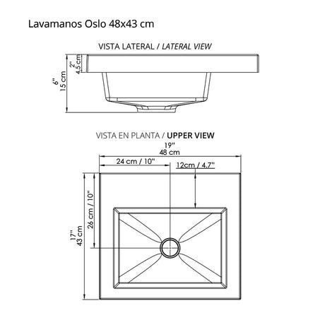 Mueble para Lavamanos MACAO LIFE Gracia 48x57cm con Lavamanos Oslo y Cajones - Muebles para Lavamanos | Bylmo