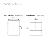 Mueble para Lavamanos MACAO LIFE Gracia 48x57cm con Lavamanos Oslo y Cajones - Muebles para Lavamanos | Bylmo