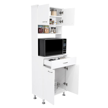 Alacena Polyvalent Blanco 60x169cm con Un Cajón Deslizante - Alacenas y Muebles Microondas | Bylmo