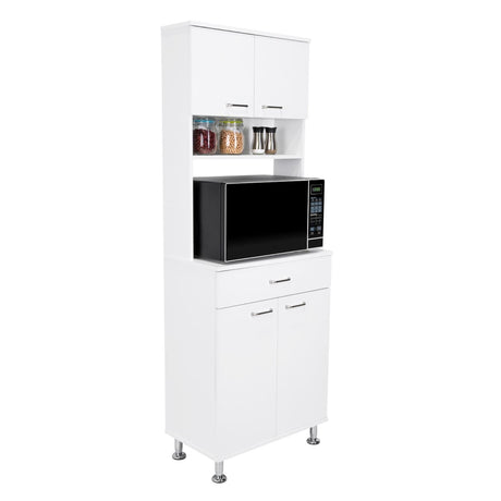 Alacena Polyvalent Blanco 60x169cm con Un Cajón Deslizante - Alacenas y Muebles Microondas | Bylmo
