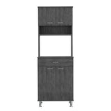 Alacena Della Roble Gris 60x169cm con Un Cajón - Alacenas y Muebles Microondas | Bylmo