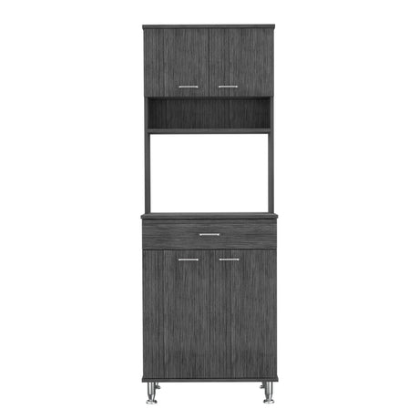 Alacena Della Roble Gris 60x169cm con Un Cajón - Alacenas y Muebles Microondas | Bylmo
