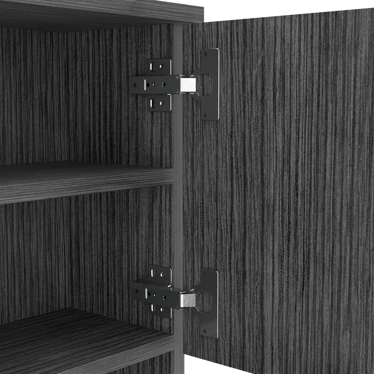 Alacena Della Roble Gris 60x169cm con Un Cajón - Alacenas y Muebles Microondas | Bylmo