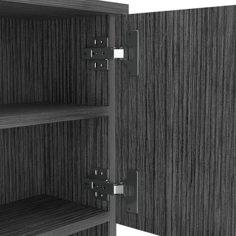 Alacena Della Roble Gris 60x169cm con Un Cajón - Alacenas y Muebles Microondas | Bylmo
