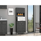 Alacena Della Roble Gris 60x169cm con Un Cajón - Alacenas y Muebles Microondas | Bylmo