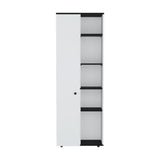 Alacena Hoyt Blanco con Bordes Negros 60x170cm de Pared con Una Puerta - Alacenas y Muebles Microondas | Bylmo