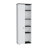 Alacena Hoyt Blanco con Bordes Negros 60x170cm de Pared con Una Puerta - Alacenas y Muebles Microondas | Bylmo