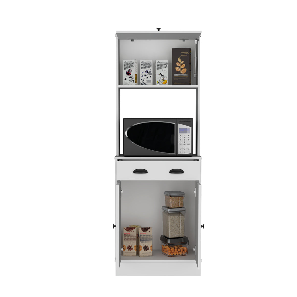 Alacena Tampa Blanco 60x168.4cm con Un Cajón - Alacenas y Muebles Microondas | Bylmo