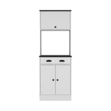 Alacena Tampa Blanco con Negro 60x168.4cm con Un Cajón - ALACENAS Y MUEBLES MICROONDAS | Bylmo