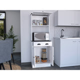Alacena Tampa Blanco con Negro 60x168.4cm con Un Cajón - ALACENAS Y MUEBLES MICROONDAS | Bylmo
