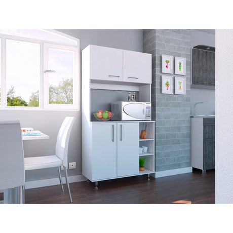 Alacena Provi Blanco 95x180cm con Cuatro Puertas - Alacenas y Muebles Microondas | Bylmo