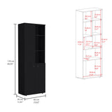 Alacena Konik Wengue 60x170cm con Dos Puertas - Alacenas y Muebles Microondas | Bylmo